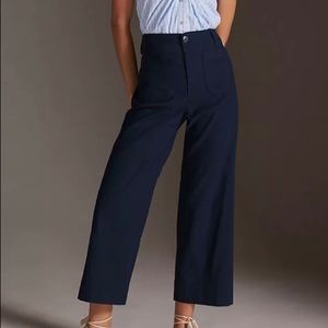 Colette Wide Leg Cropped Pant - dark navy